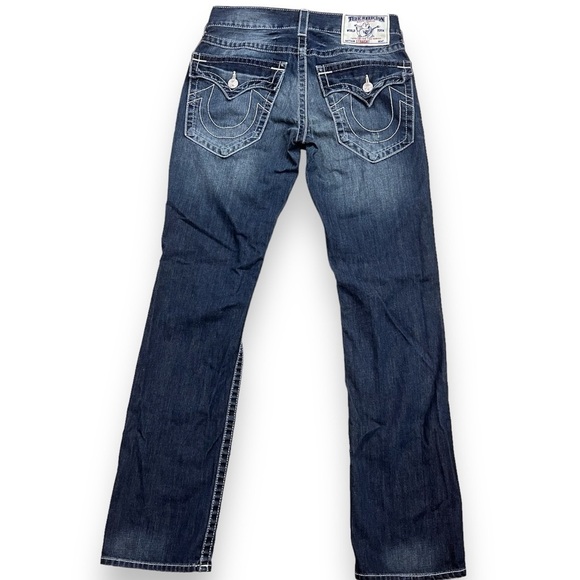 True Religion Y2K low rise World Tour jeans Straight with flaps, sz 29 - Picture 3 of 16